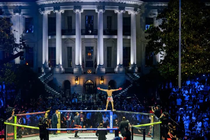 Trump marked his 80th birthday with an Iran deal and cage fights near the White House