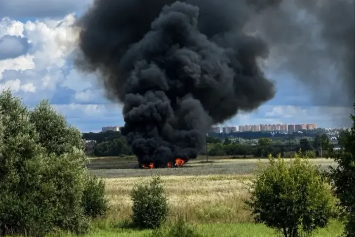 У підмосков'ї впав військовий літак, попередньо найсучасніший російський винищувач Су-57