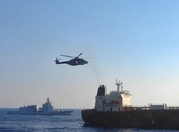 EU Navy mission landed on Russian shadow fleet tanker near Sicily from a helicopter - media