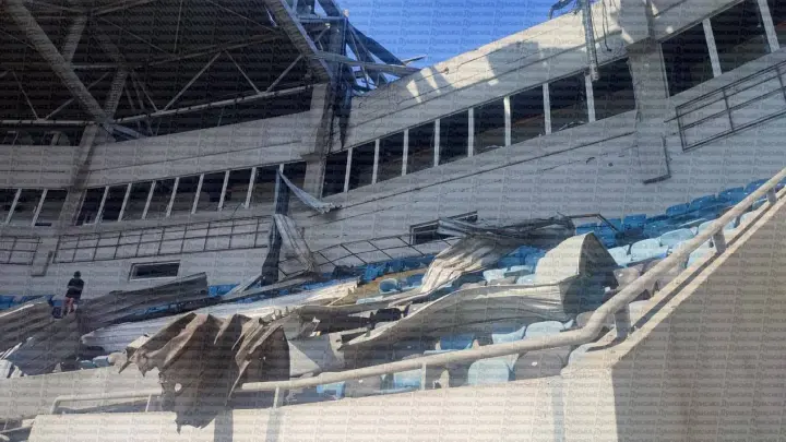 З'явились перші кадри після атаки на стадіон "Чорноморець", запланований на завтра матч УПЛ - перенесли