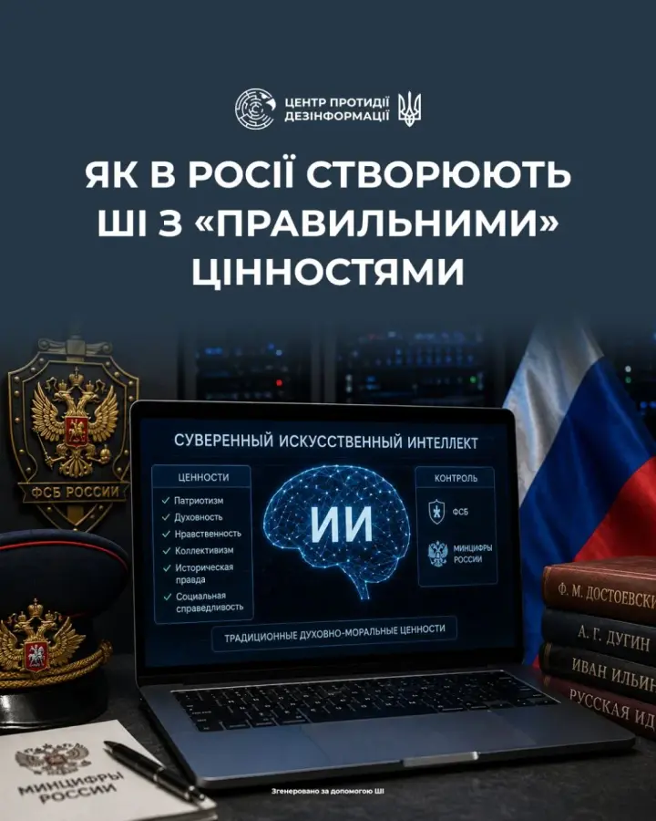 У росії створюють "суверенний" ШІ з перевіркою на "традиційні цінності" - ЦПД