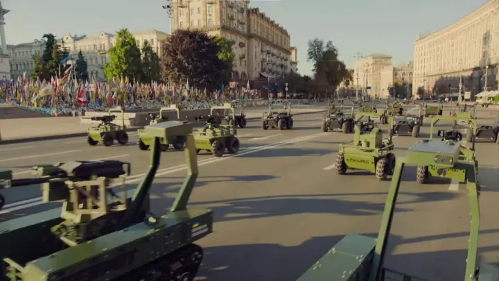 A parade of military unmanned systems and UGVs took place in Kyiv