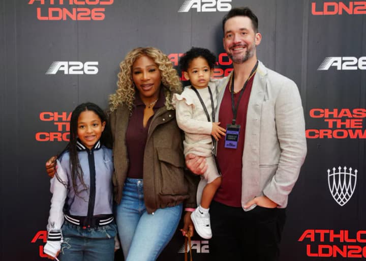 Serena Williams rarely appears in public with her entire family; this time, she came with her husband and two daughters