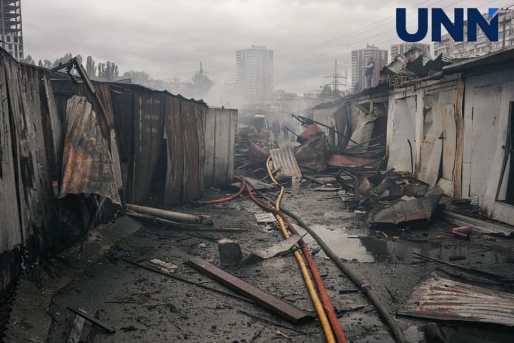 Атака рф на Київ 24 вересня: фото наслідків удару по гаражному кооперативі на Оболоні