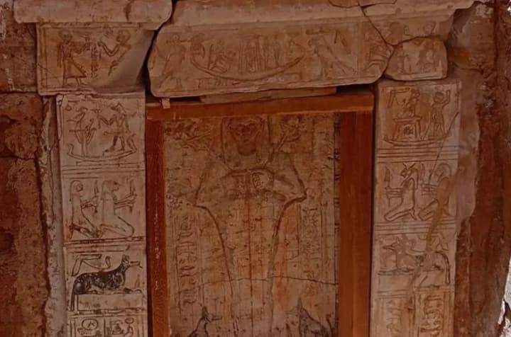 A rare pyramid-shaped tomb from the Roman period with a 19-line message has been found in Egypt