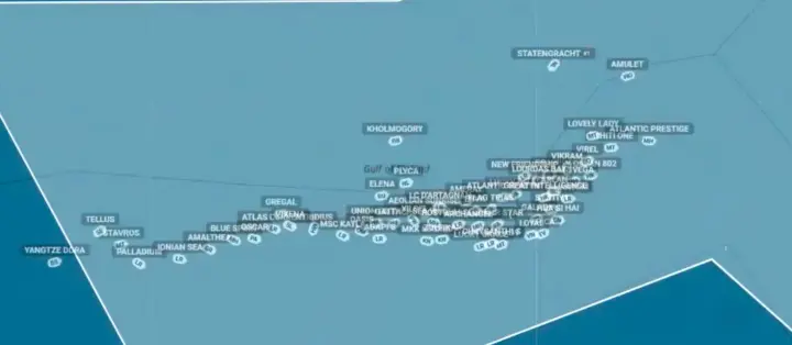 A 60-kilometer traffic jam of tankers and vessels has formed in the Gulf of Finland — media