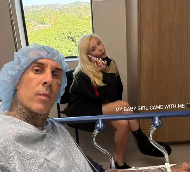 Travis Barker showed a photo from the hospital but did not reveal the reason