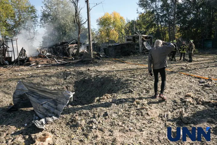 The Russian Federation's attack on October 10 damaged a restaurant in Kyiv; the metro is operating at intervals