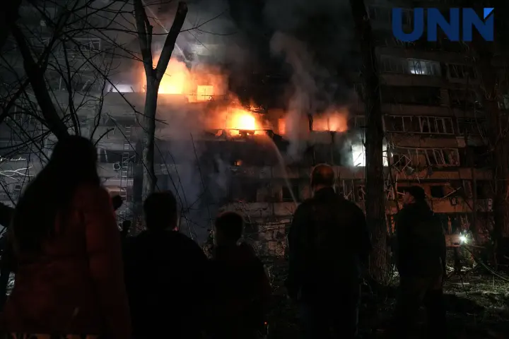 A nighttime attack on Kyiv claimed the lives of two people and injured more than 20