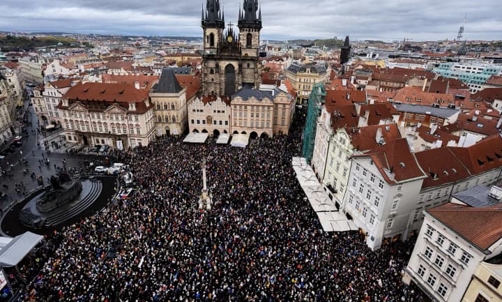 Hundreds of people took to the streets in Prague to protest against Babiš’s government – demanding that media independence be preserved