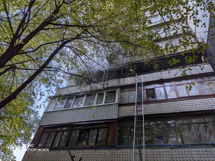 a-large-scale-fire-broke-out-in-a-high-rise-building-in-zaporizhzhia-seven-people-were-injured-including-three-children