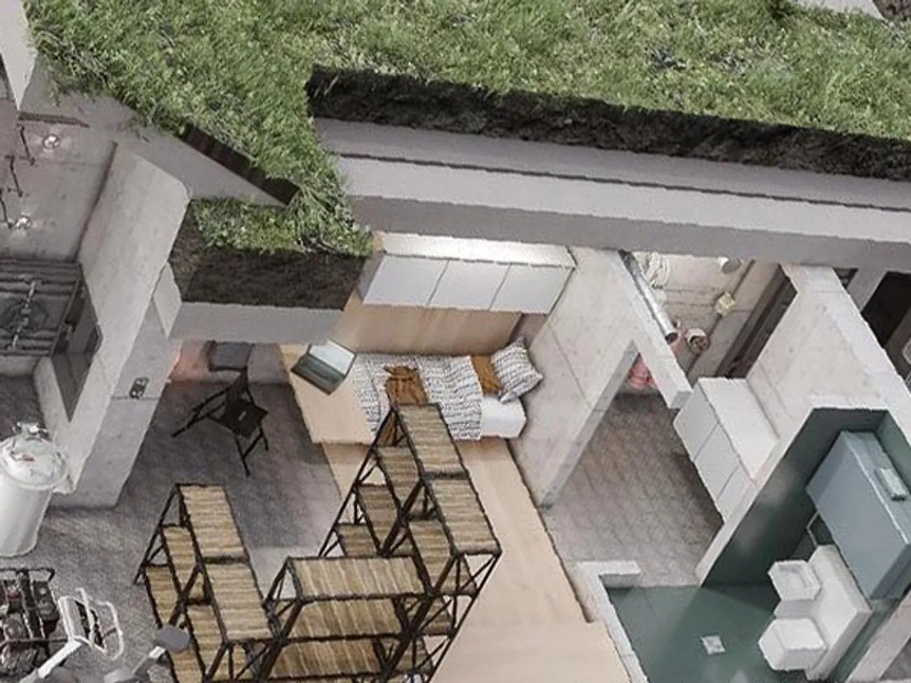 Вариант планировки помещения бункера для длительного проживания