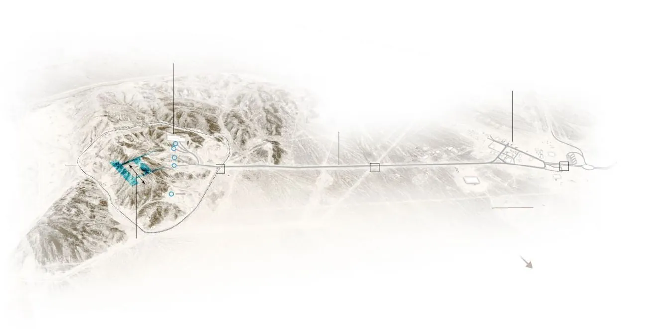 Траєкторія падіння бомби GBU-57