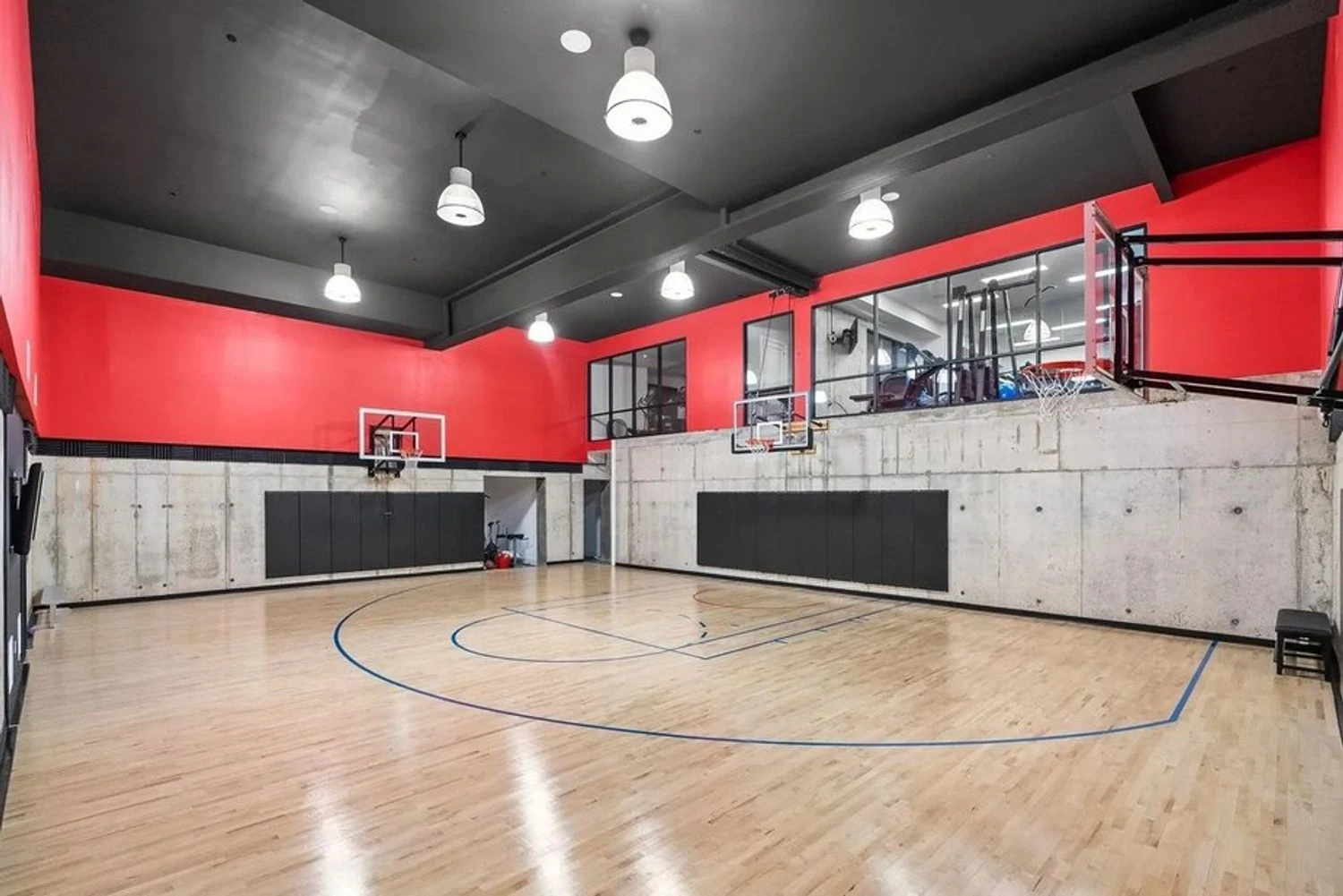 The six-bedroom estate also features a full-sized indoor basketball court. Realtor.com