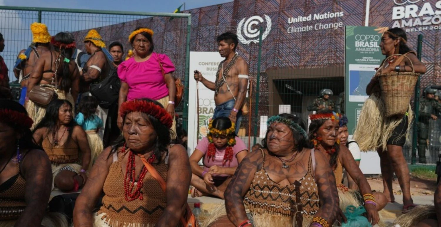 Indigenous protest blocks main entrance to COP30 in Brazil