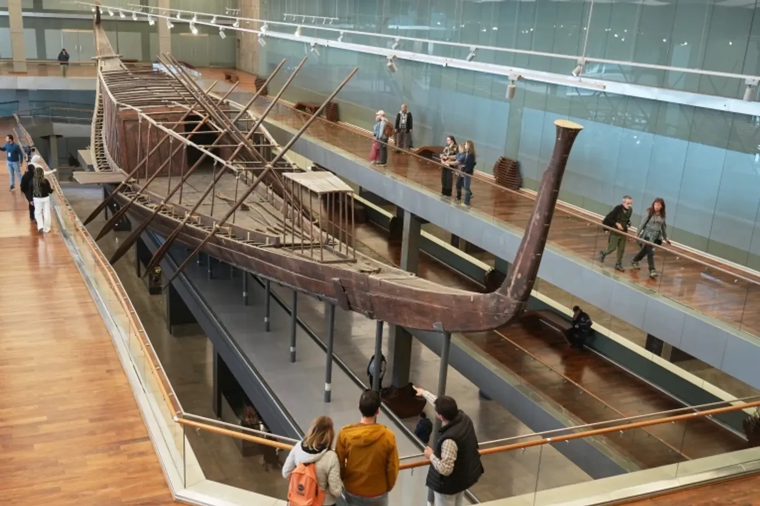 Pharaoh Khufu's unique boat is being assembled at the Grand Egyptian Museum