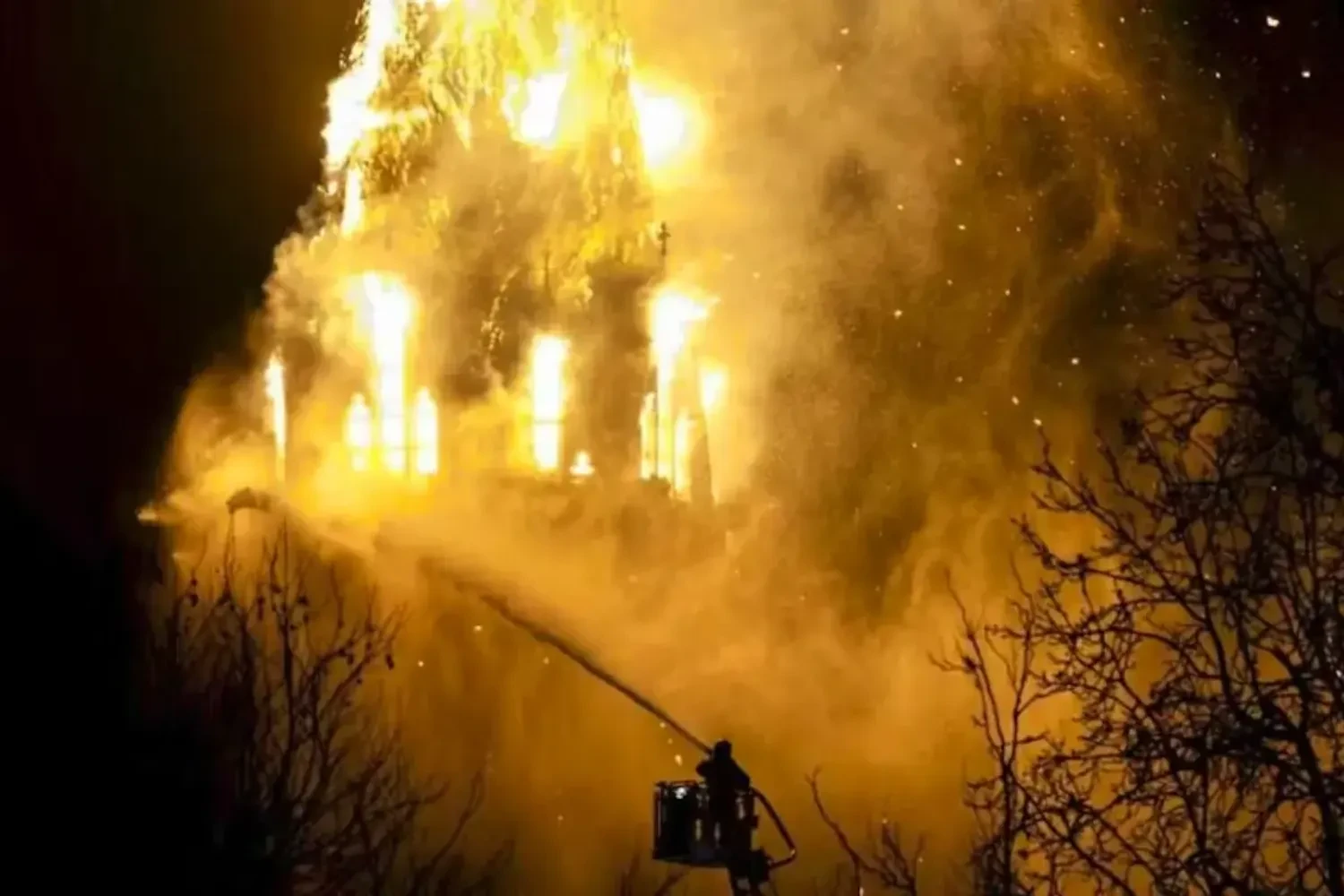 In Amsterdam, the historic Vondelkerk church caught fire on New Year's Eve