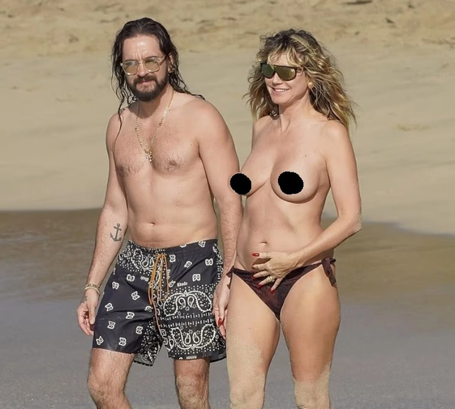 Heidi Klum spotted topless while vacationing in St. Barts with Tom Kaulitz