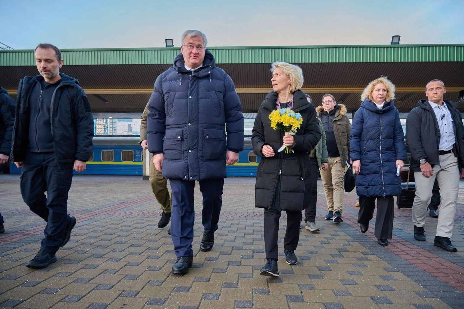 European leaders arrived in Kyiv on the fourth anniversary of Russia's invasion