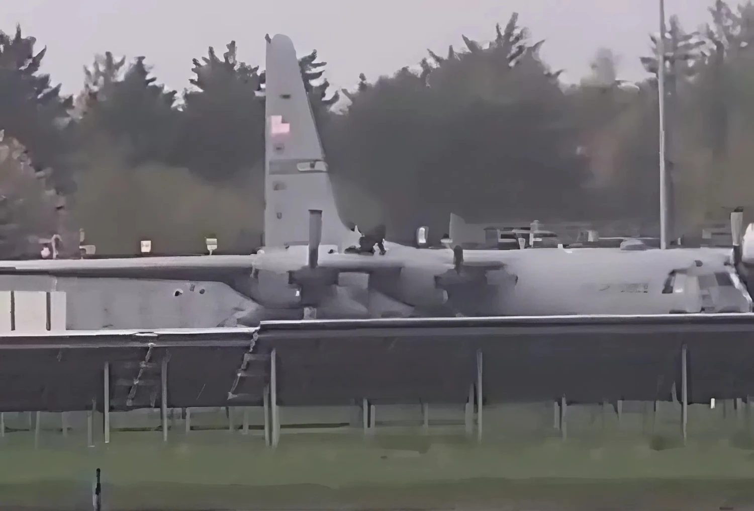 Man with an axe damaged a US Air Force plane at Shannon Airport in Ireland