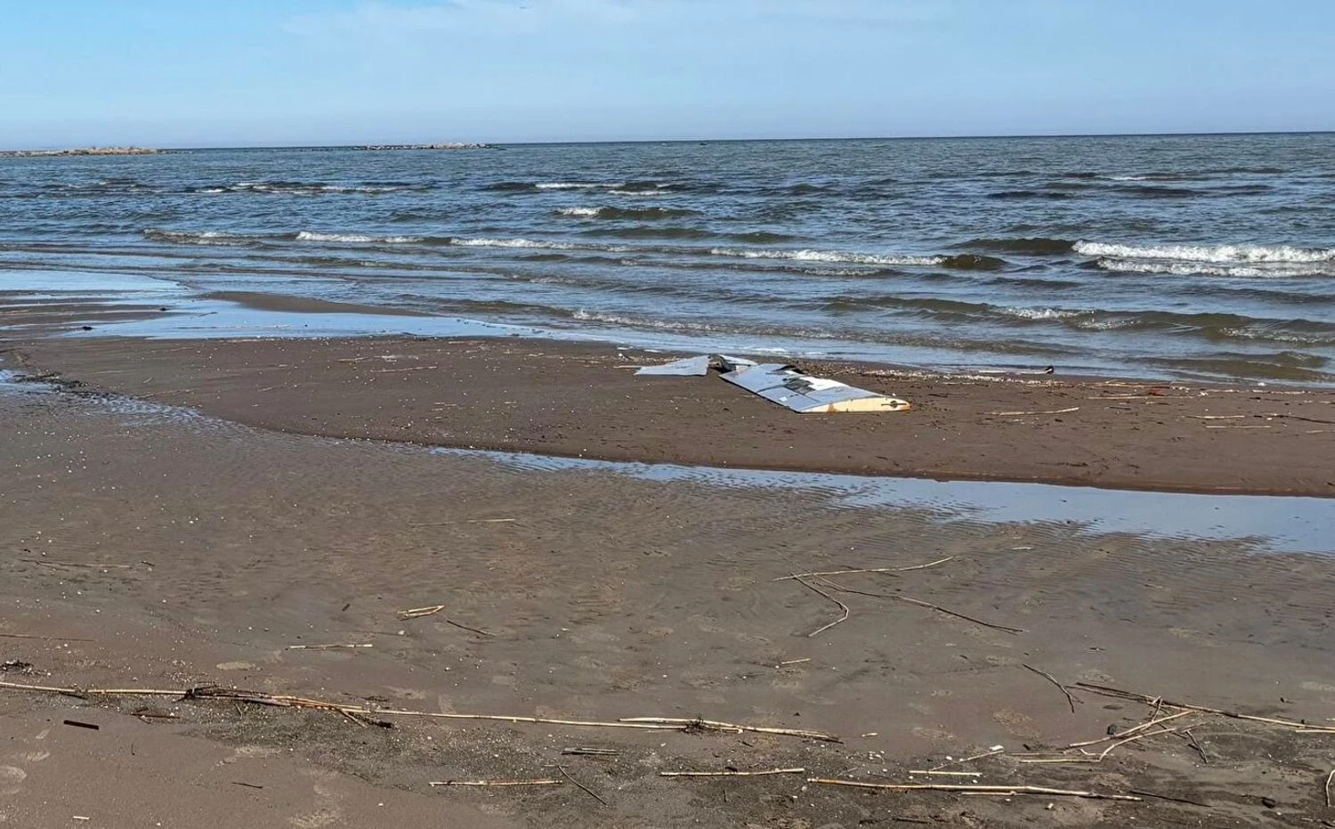 Fragment of Ukrainian drone wing washed ashore on Estonian coast