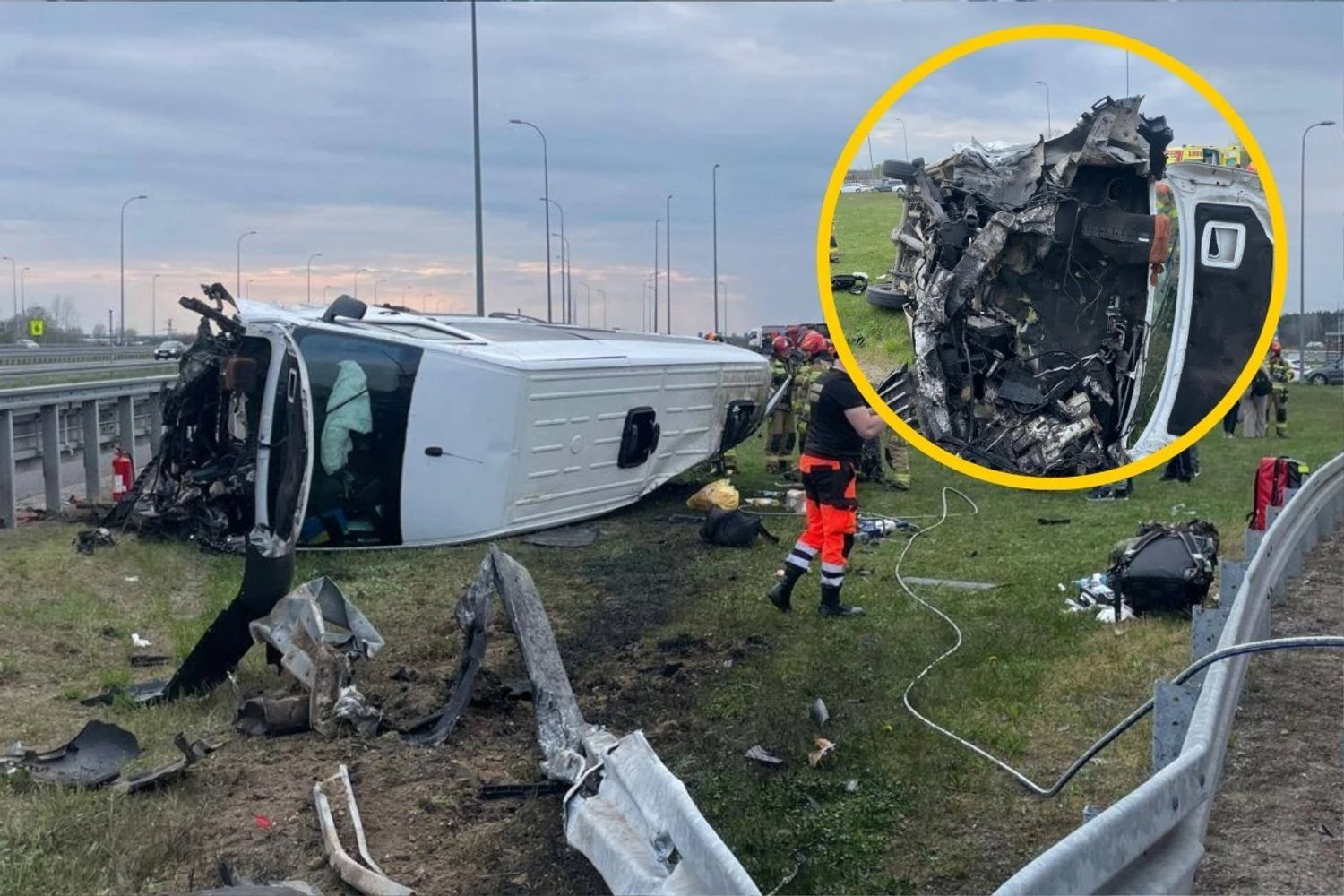 Minibus with Ukrainians overturned on a highway in Poland