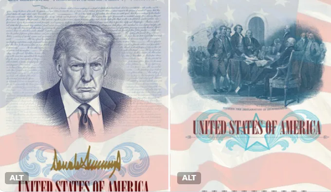 У США готують лімітовані паспорти з портретом Трампа до 250-річчя країни