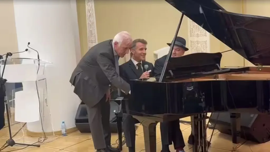 Emmanuel Macron performed Charles Aznavour's 