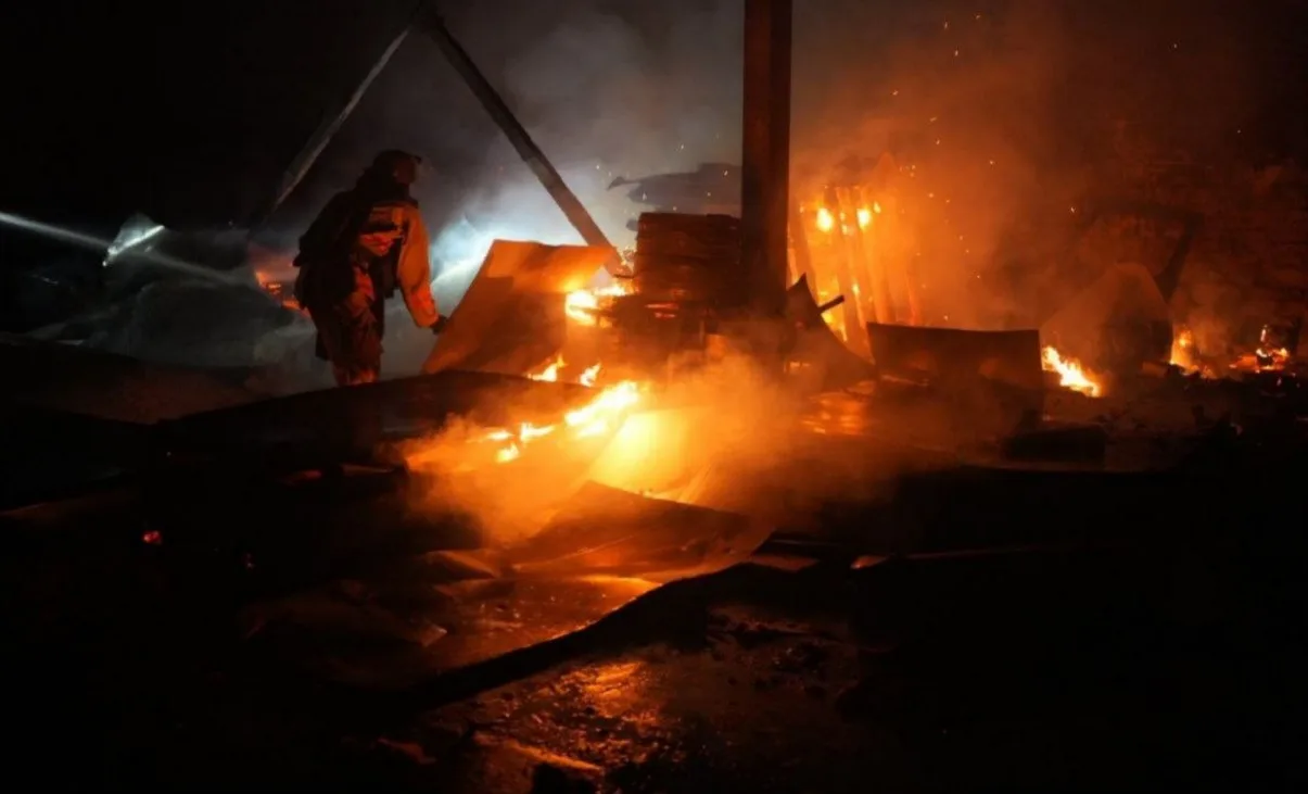 An enemy drone attacked an enterprise in Zaporizhzhia, a fire broke out