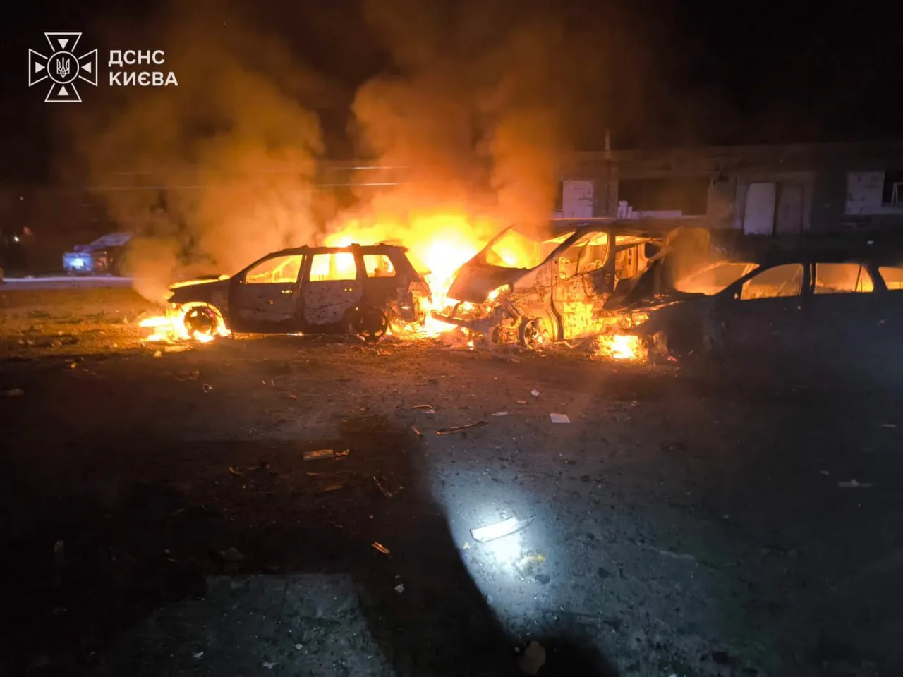 Three people were injured as a result of a night Russian ballistic strike on Kyiv