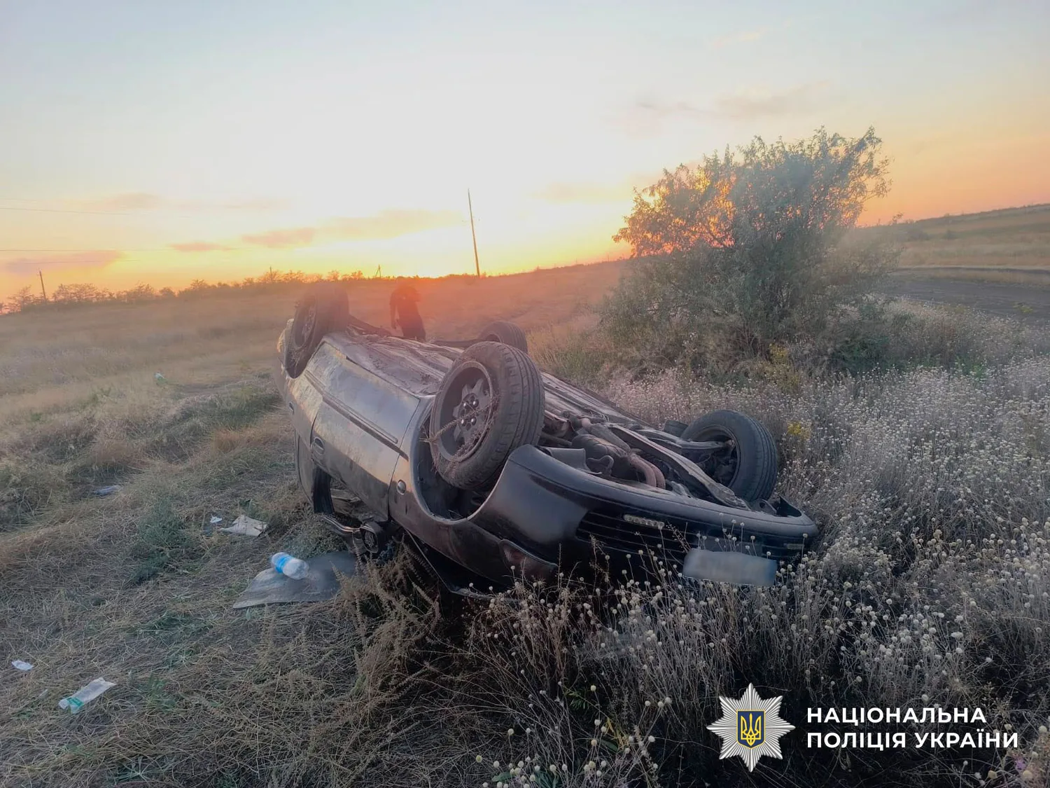 Car carrying children and teenagers overturned in Mykolaiv region, 6 injured