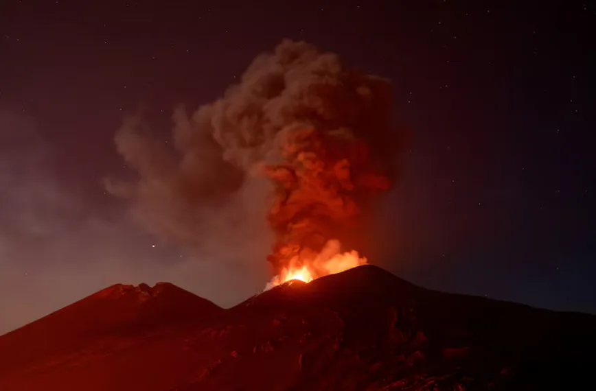 The eruption of Mount Etna disrupted air traffic with Malta; 19 flights were canceled
