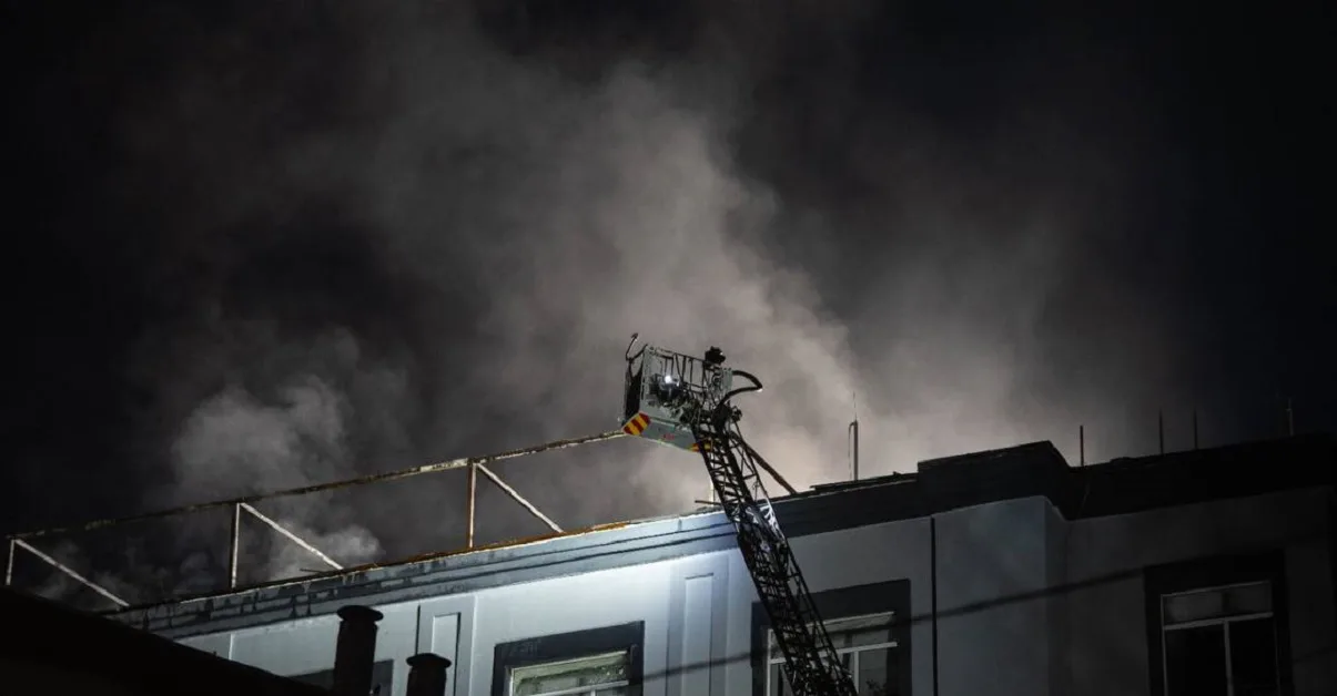 In Kyiv, drones struck an office building, with debris falling in two districts