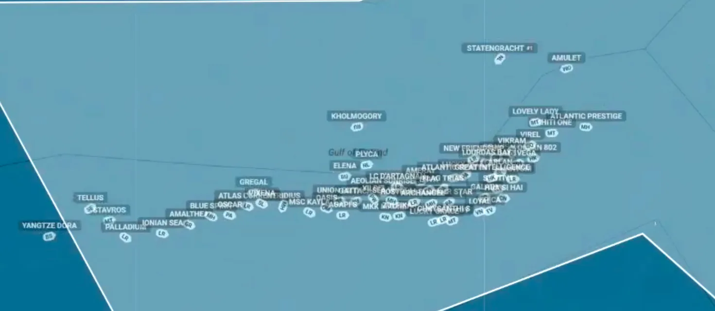 A 60-kilometer traffic jam of tankers and vessels has formed in the Gulf of Finland — media